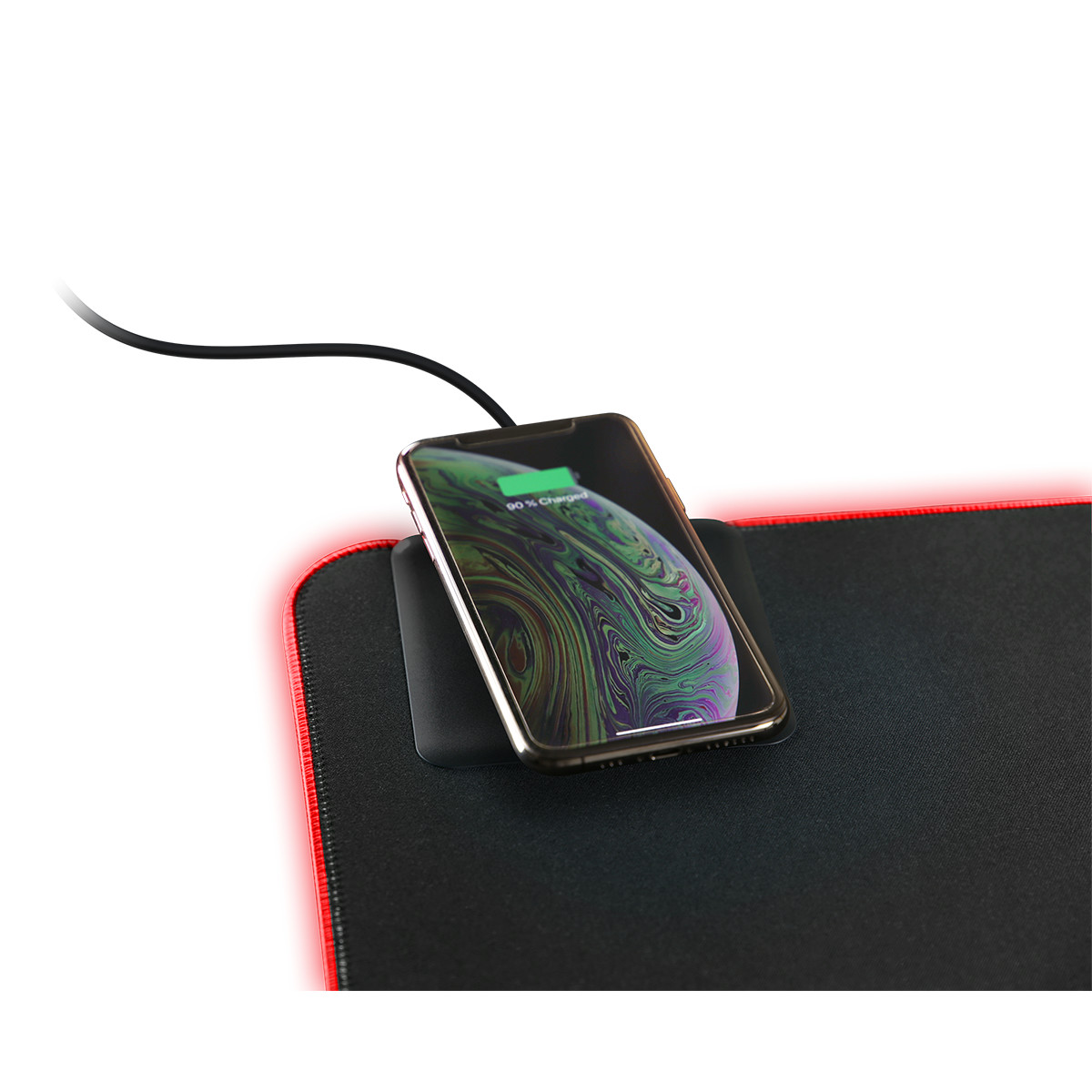 DELTACO GAMING RGB mousepad, fast wireless charging, 900x400x4mm