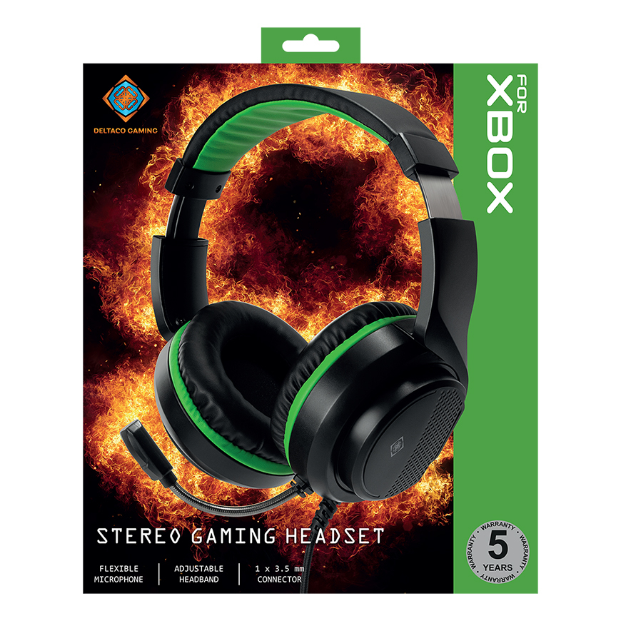 Deltaco Gaming headset till Xbox Series S/X, 40mm, 2m kabel