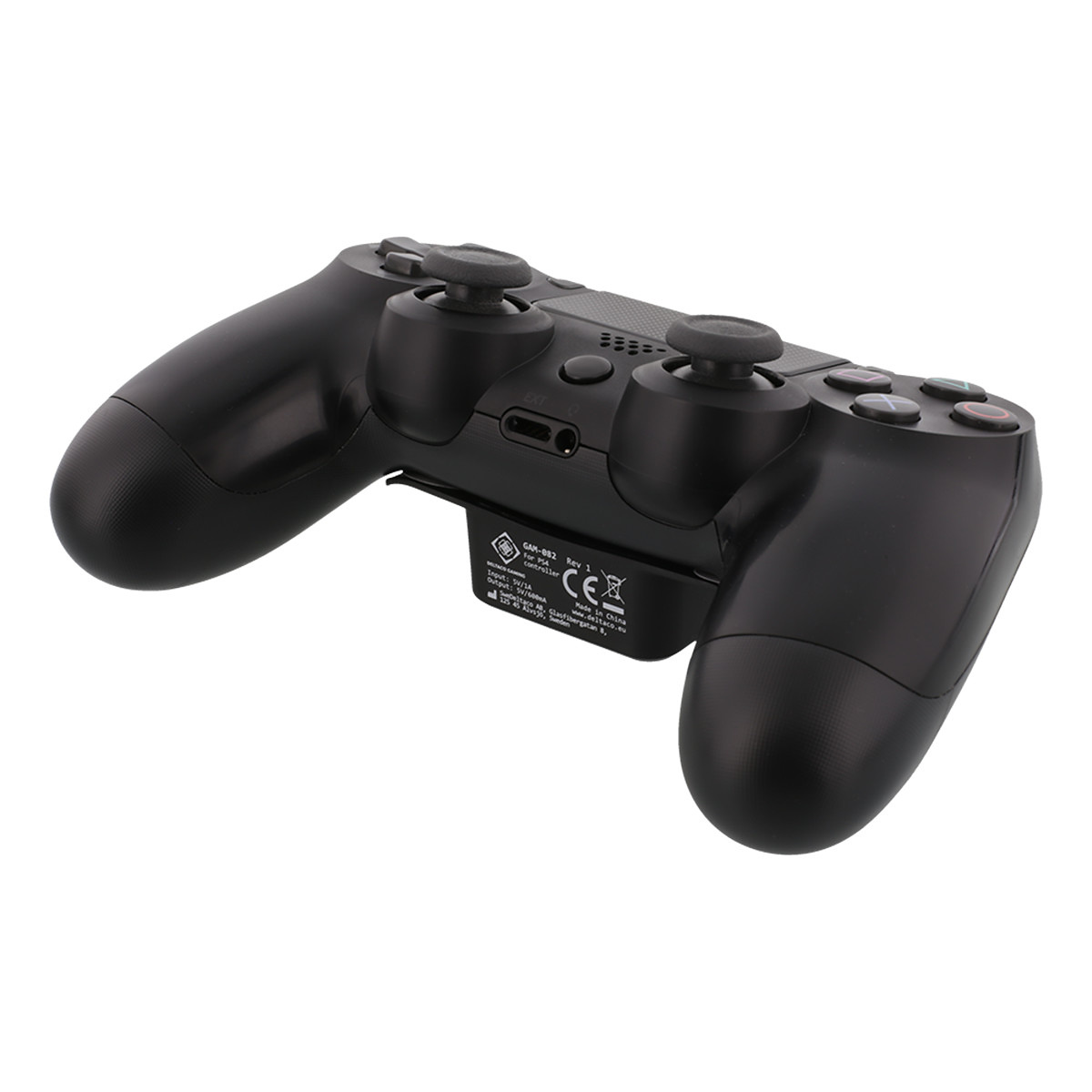 DELTACO GAMING trådlös Qi-receiver till PS4 handkontrollers, svart
