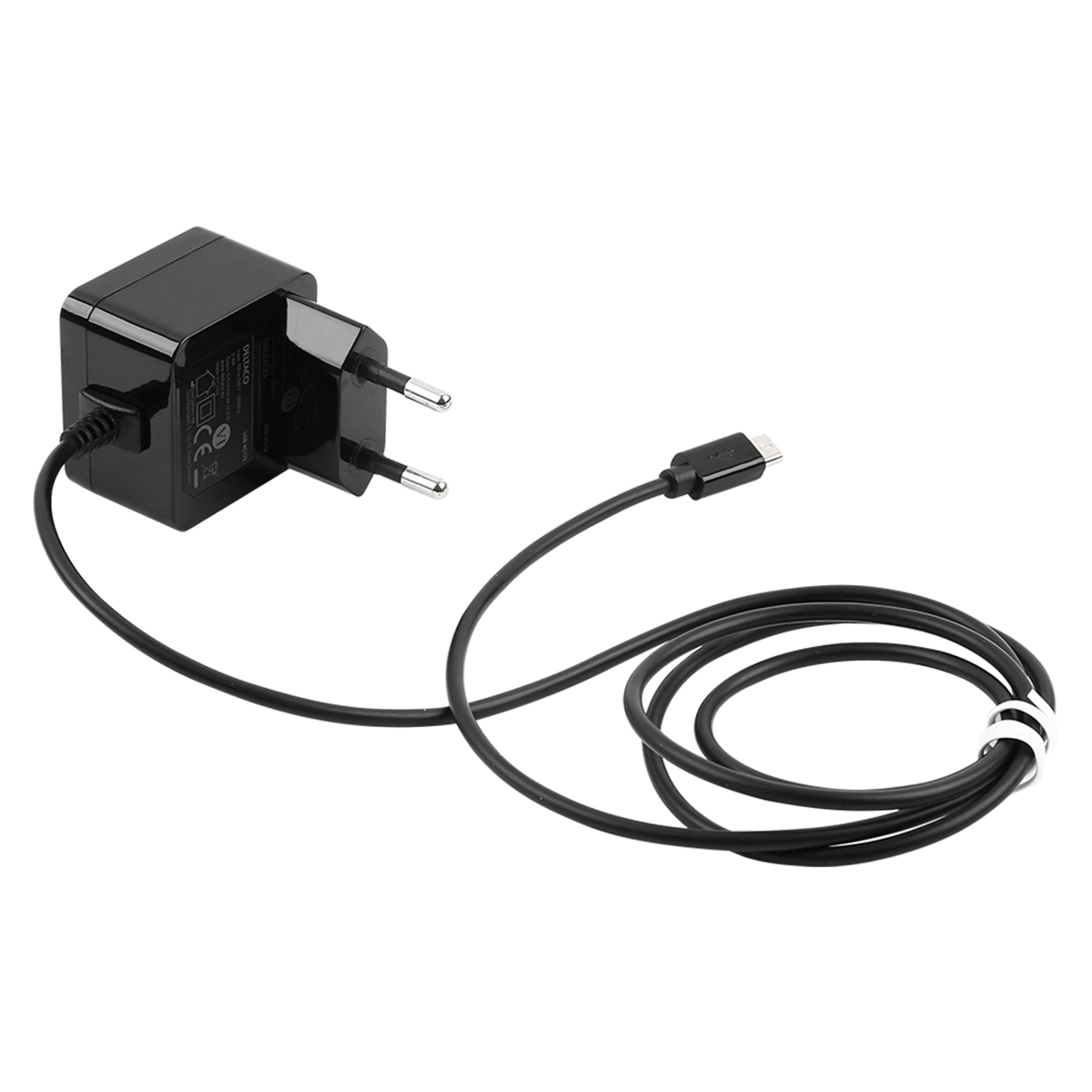 Deltaco MicroUSB väggladdare,12W, 2.4A, 1m