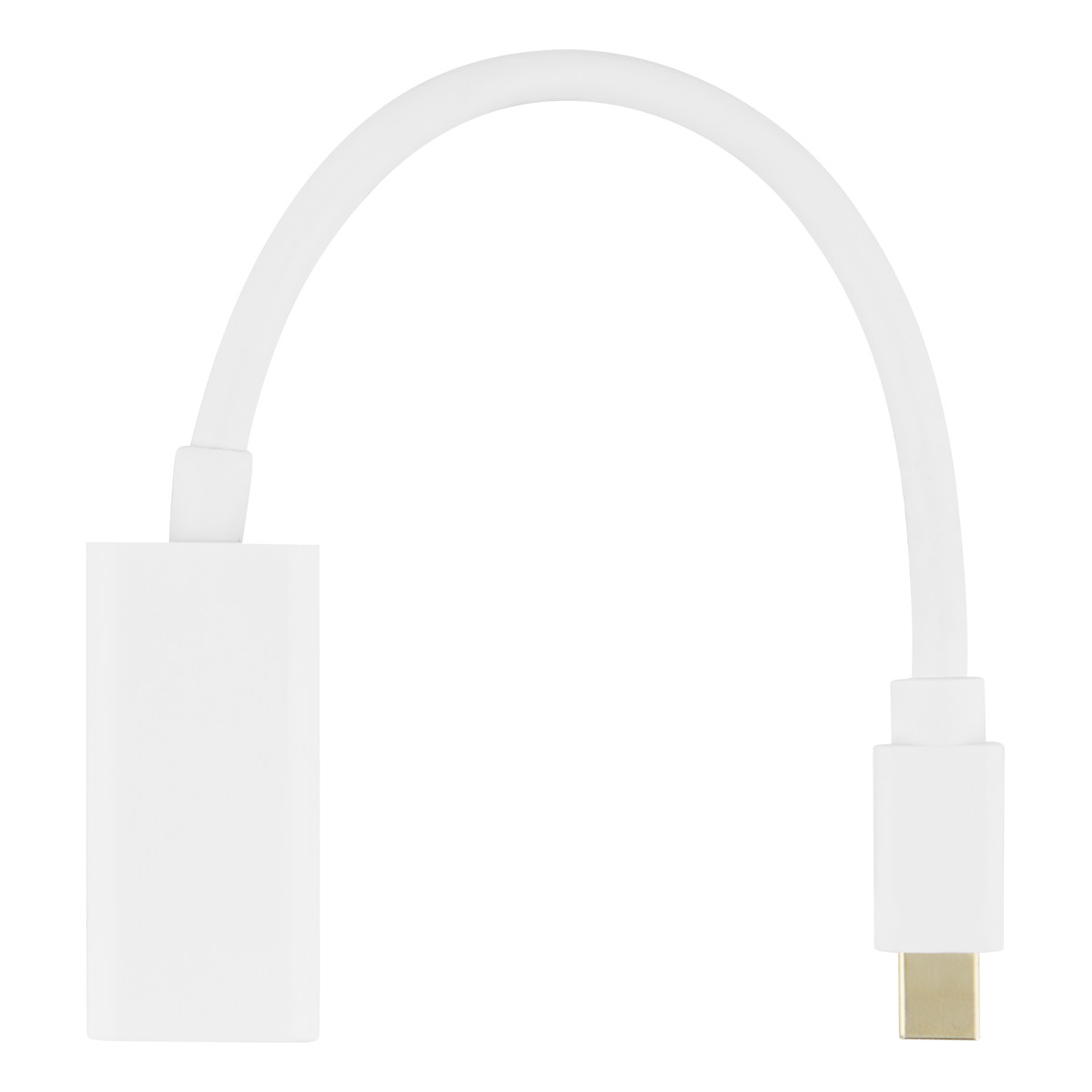 DELTACO Mini DisplayPort till HDMI adapter, 4K 60Hz, 0,2m, Vit