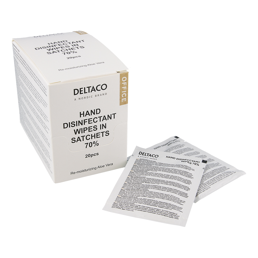 Deltaco Office desinfektionsservetter med Aloe Vera, 20st