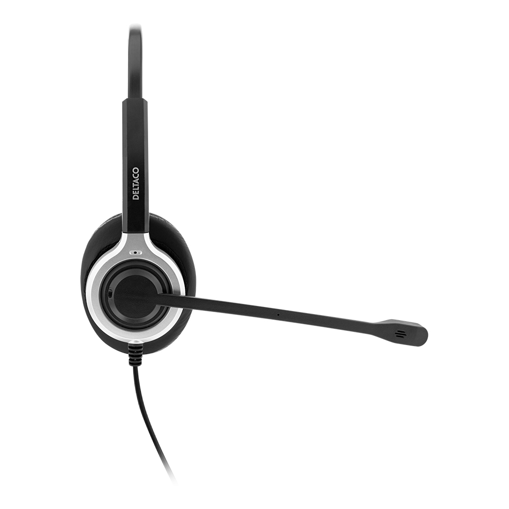 Deltaco Office USB stereoheadset, Teams och Webex-kompatibel, 1m