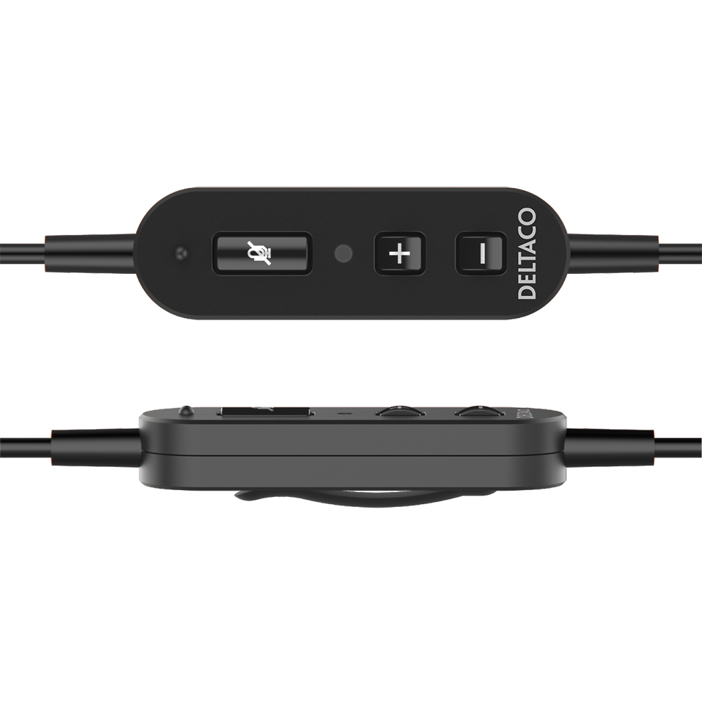 Deltaco Office USB stereoheadset med mikrofon, svart