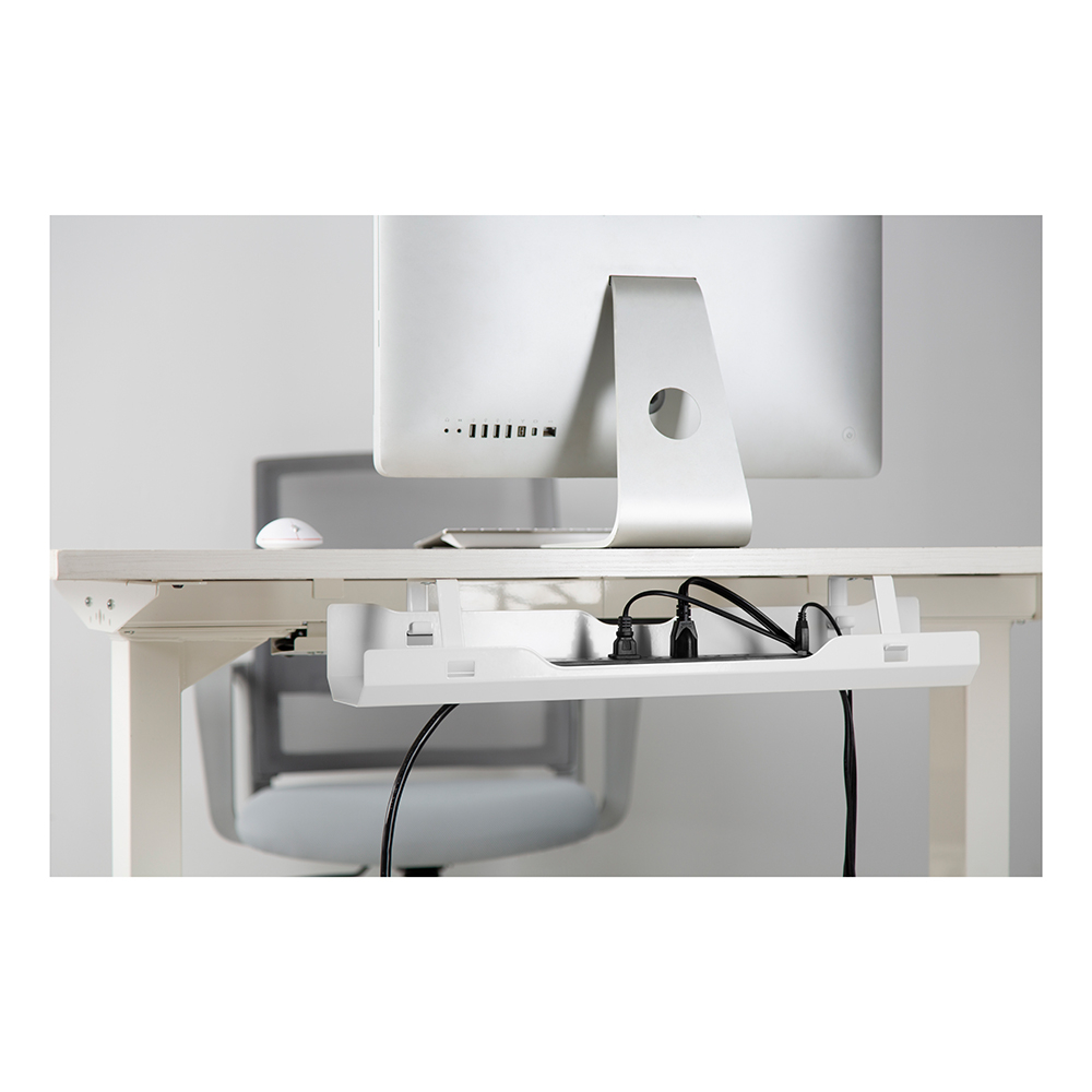 Deltaco Office kabeldike för skrivbord, 600x135x108mm, vit