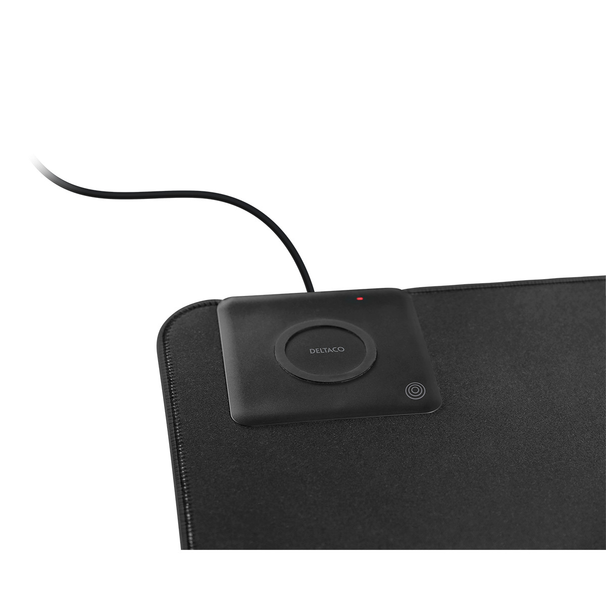 DELTACO Office, extra wide mousepad with fast wireless charger, 90x40