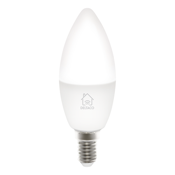 Deltaco Smart Home LED-lampa, E14, WiFi, 5W, 2700K-6500K, dimbar