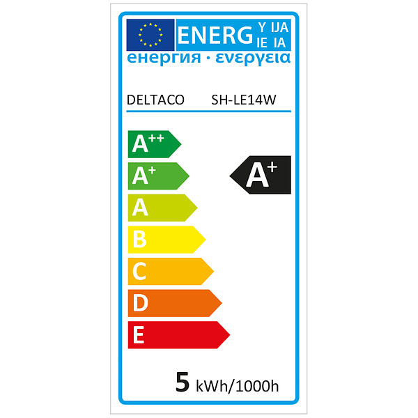 Deltaco Smart Home LED-lampa, E14, WiFi, 5W, 2700K-6500K, dimbar