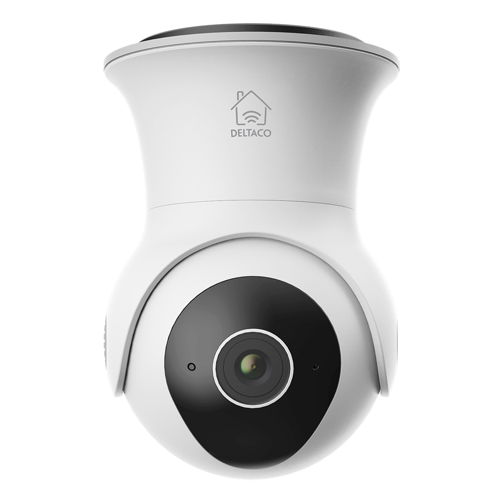 Deltaco Smart Home WiFi-kamera, motoriserad vinkeljustering, vit