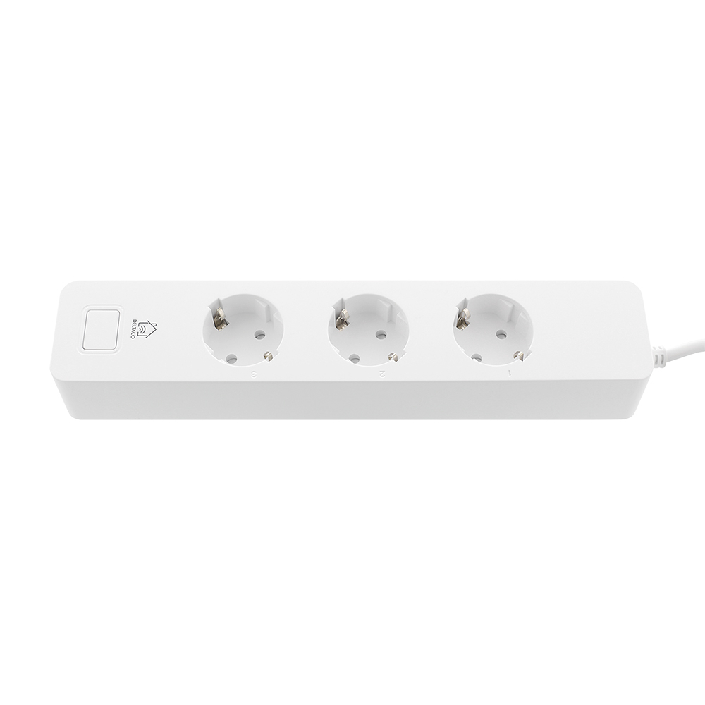 DELTACO SMART HOME grenuttag, 3xCEE 7/3, 2xUSB-A, 1,5m, vit