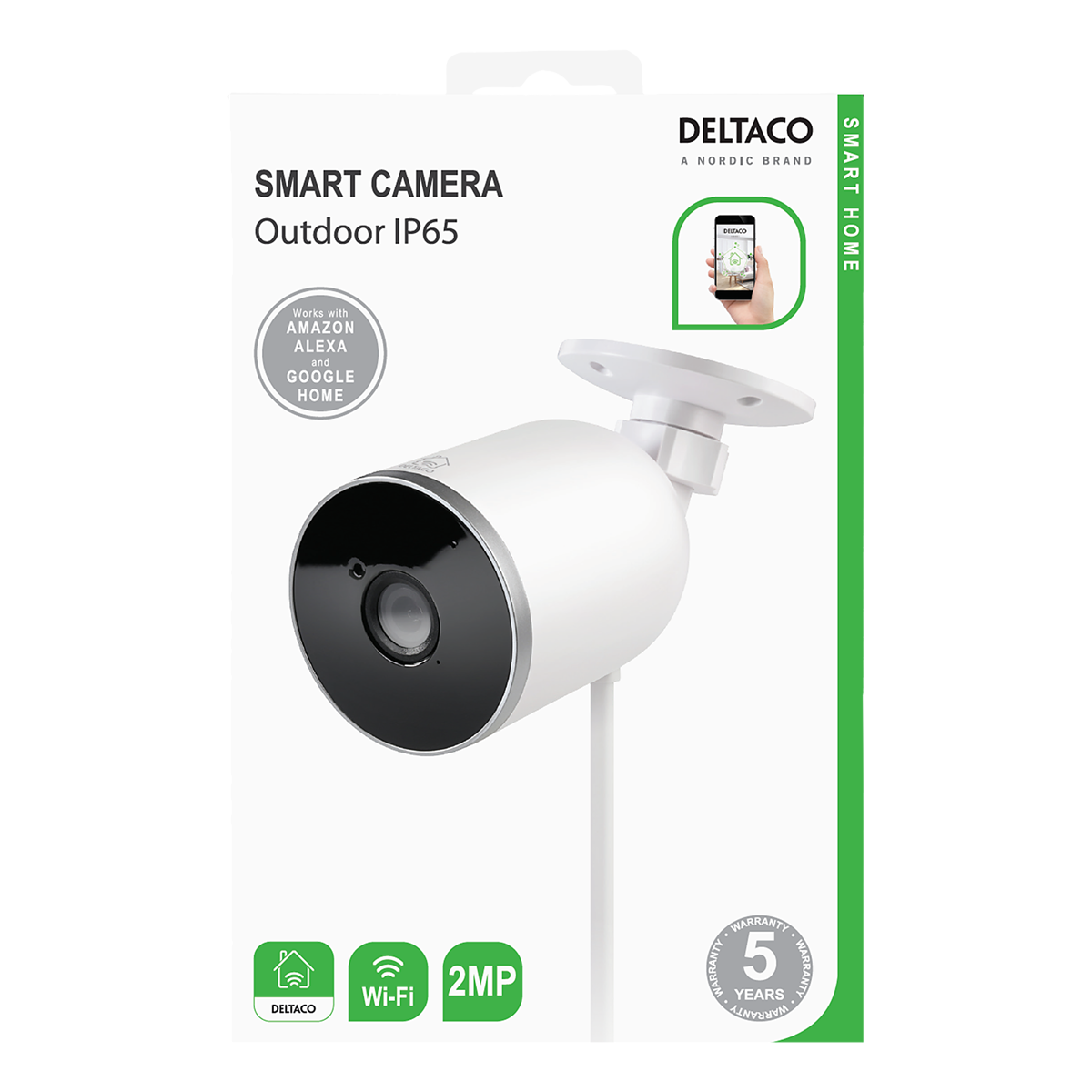 Deltaco Home Smart nätverkskamera för utomhusbruk, 1080p, WiFi