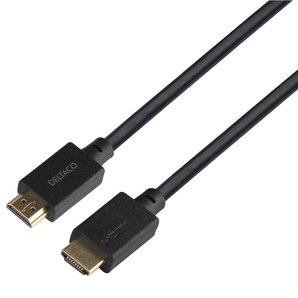 Deltaco Ultra High Speed HDMI-kabel, LSZH, 48Gbps, 1m, svart