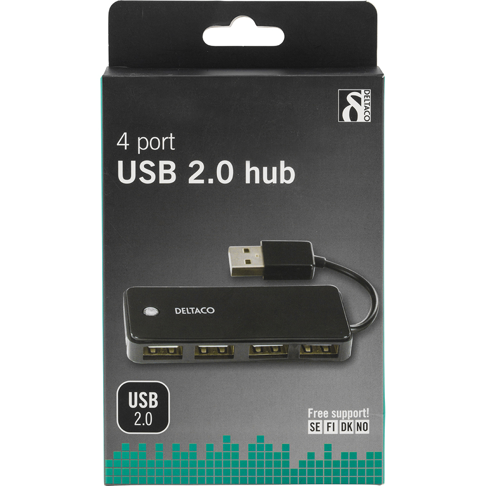 Deltaco USB2.0 hubb, 4-port