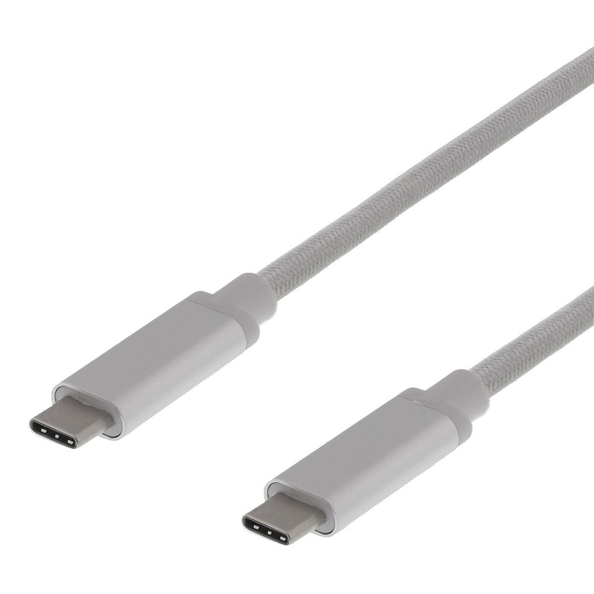 Deltaco USB-C till USB-C-kabel, 60W, 10 Gbps, 0,5m, silver