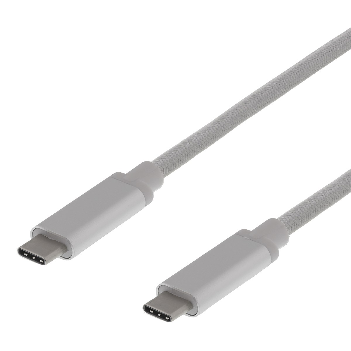 Deltaco USB-C till USB-C-kabel, 60W, 10 Gbps, 1m, silver