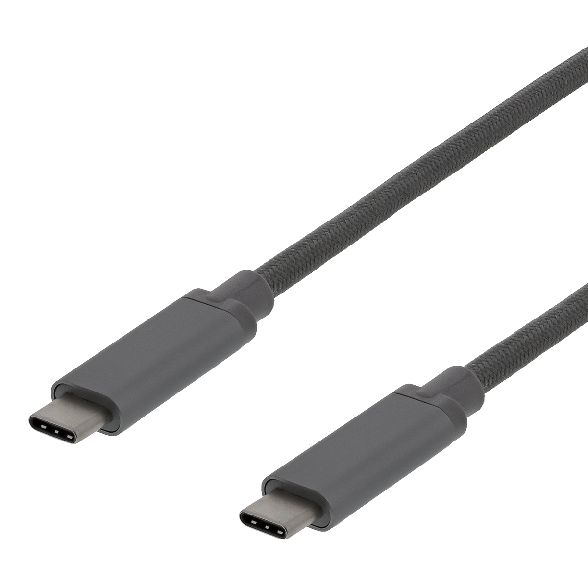 Deltaco USB-C till USB-C-kabel, 30W, 10 Gbps, grå, 2m