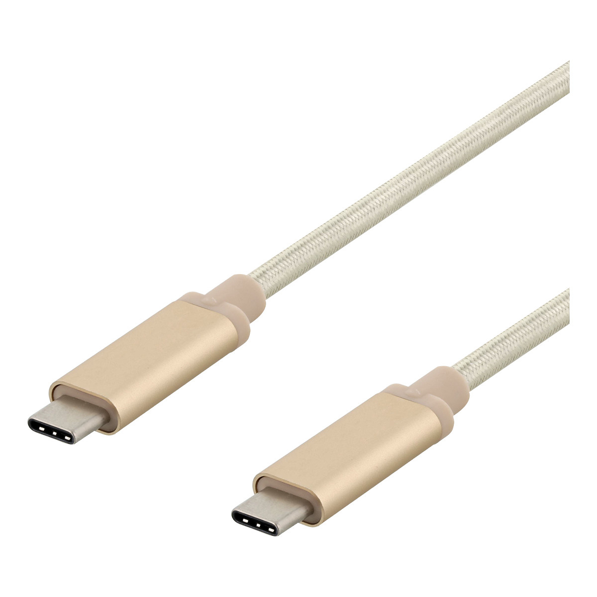 Deltaco USB-C till USB-C-kabel, 30W, 10 Gbps, guld, 2m