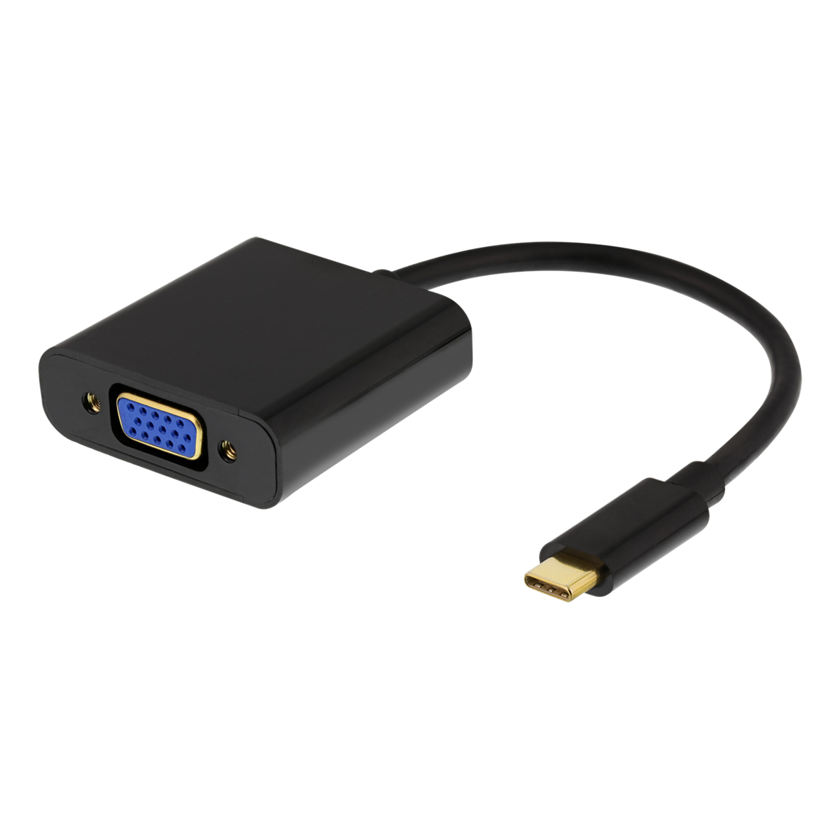 DELTACO USB-C till VGA adapter, svart