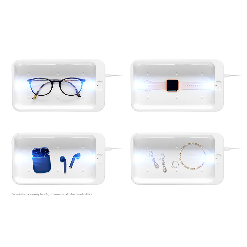 DELTACO UV sanitizing box, UVC LED, disinfect your phone, jewelry etc.