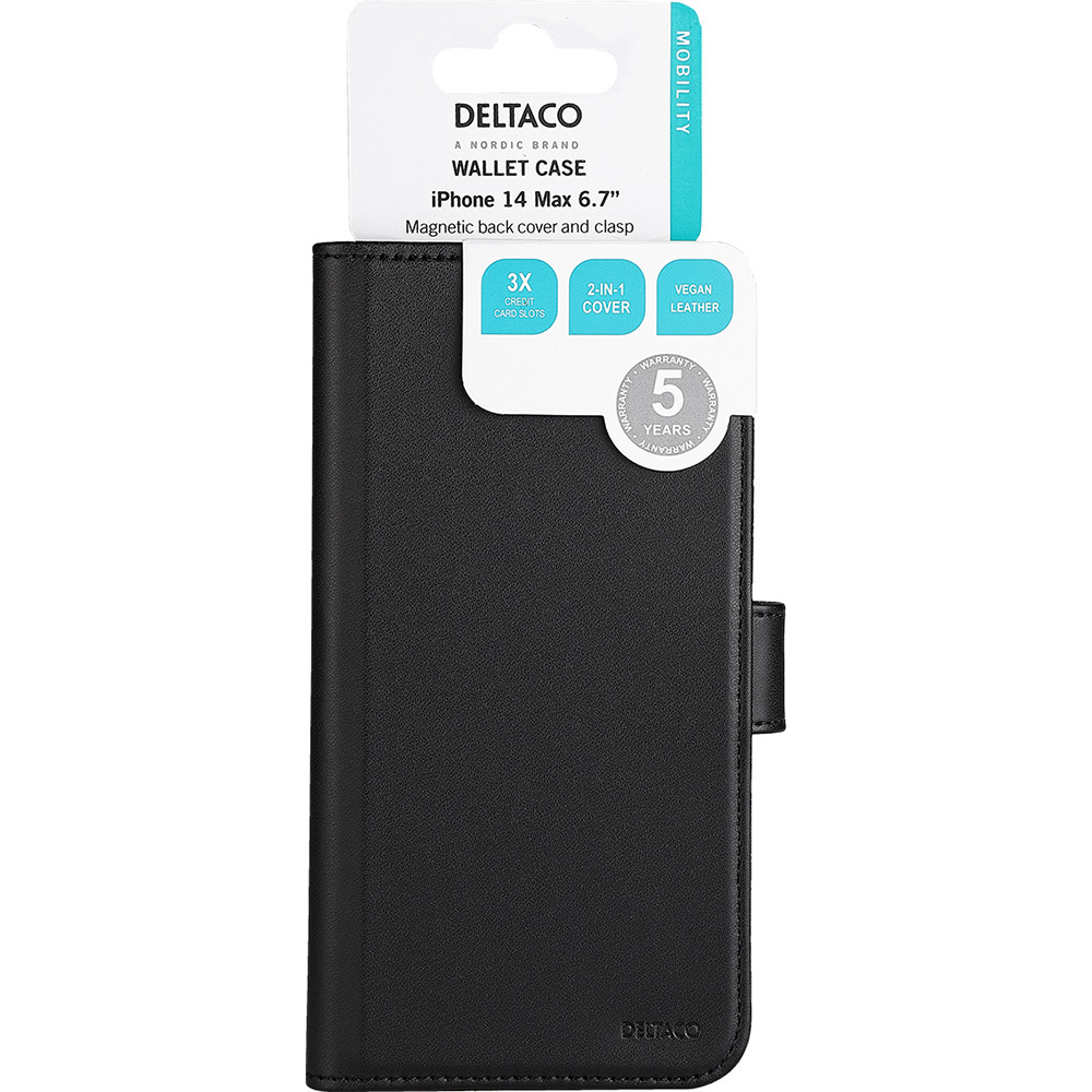 Deltaco fodral med magnetskal till iPhone 14 Plus, svart