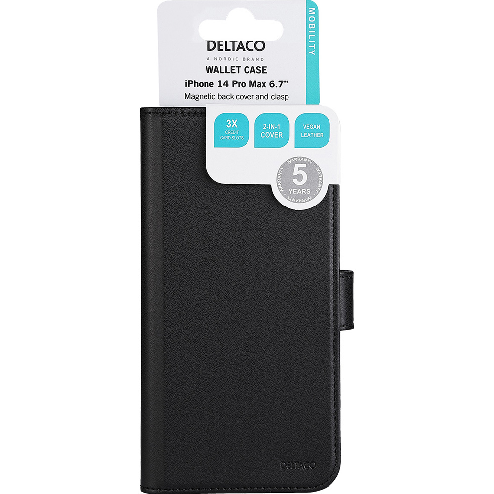 Deltaco fodral med magnetskal till iPhone 14 Pro Max, svart