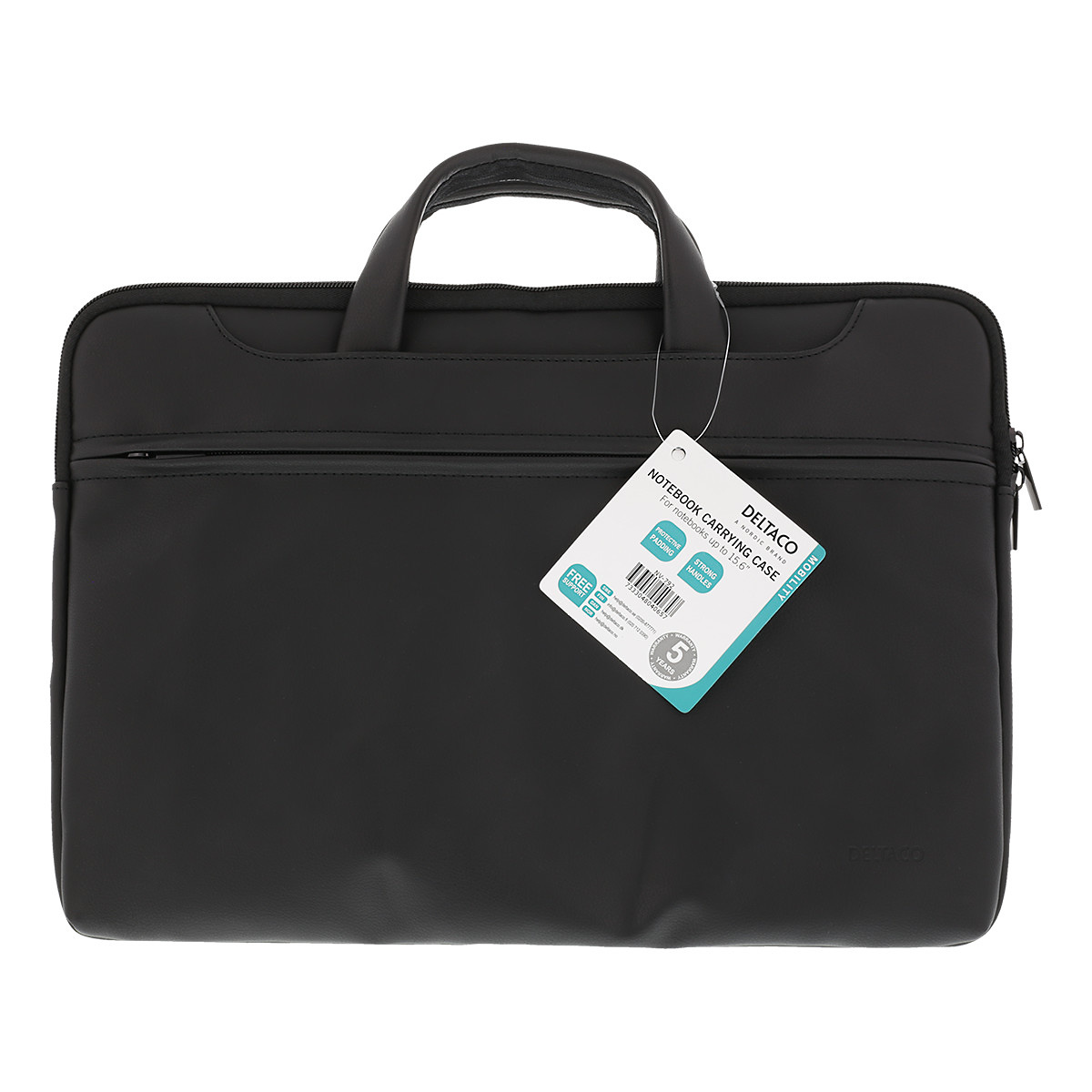 Deltaco Notebookväska upp till 15.6 tum, PU-läder, svart