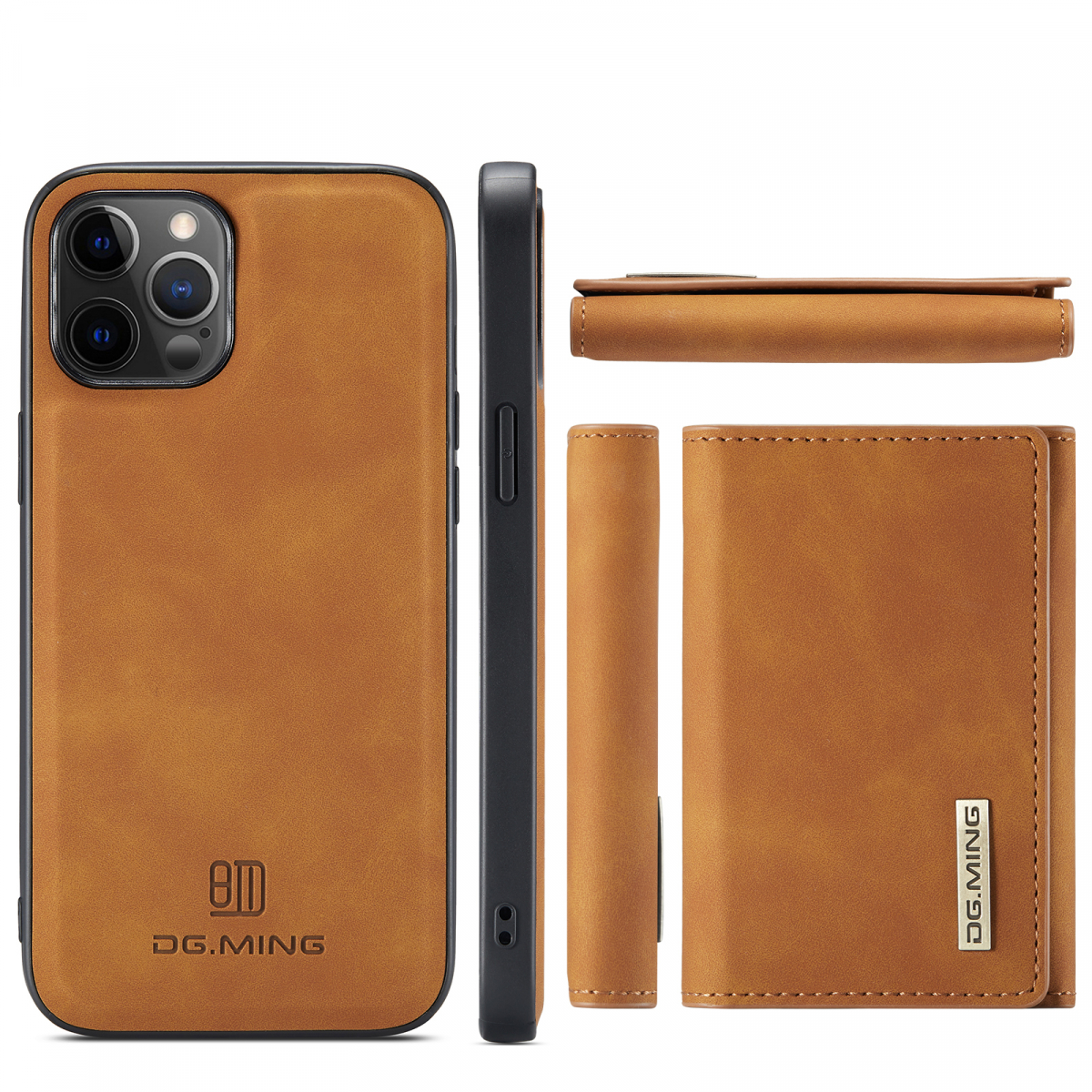 DG. MING M1-serie mobilskal till iPhone 12 Pro Max, brun