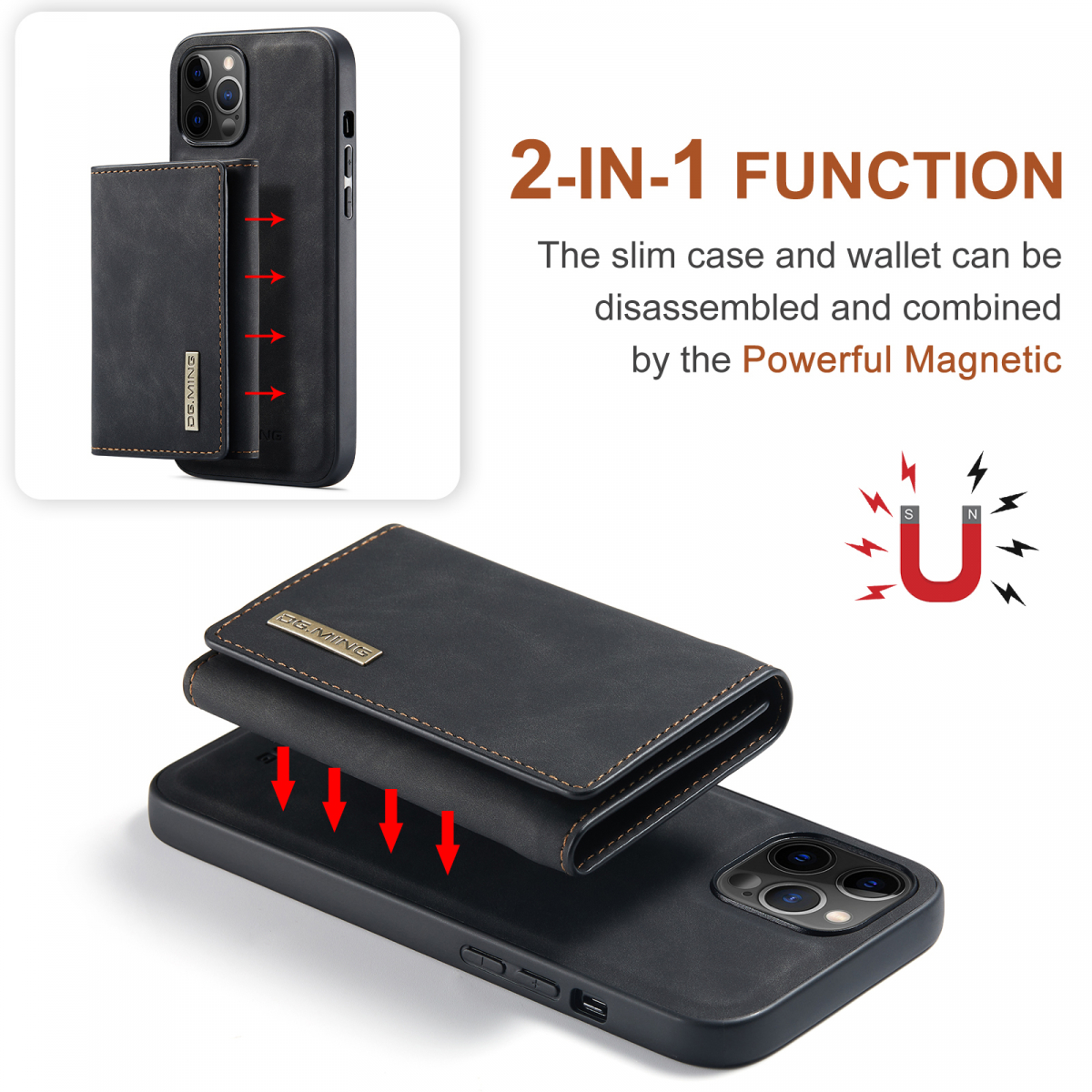 DG. MING M1-serie mobilskal till iPhone 12/12 Pro, röd