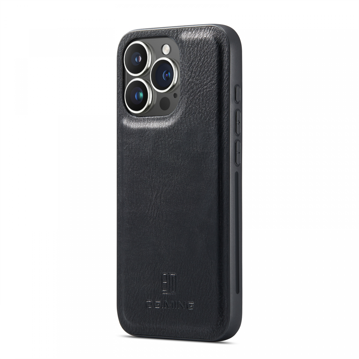 DG.MING Läderfodral med magnetskal, iPhone 15 Pro Max, svart