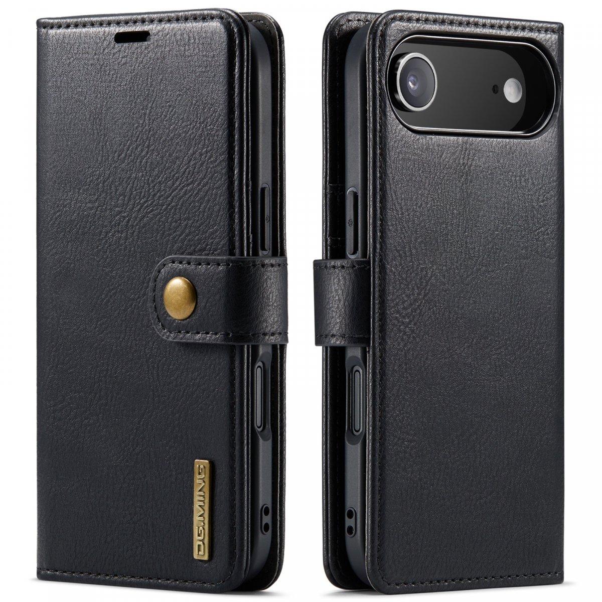 DG.MING Läderfodral med magnetskal, iPhone 17 Air, svart