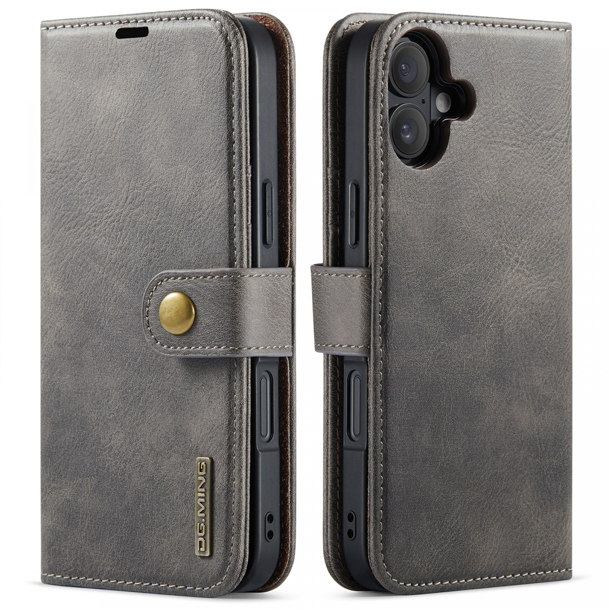 DG.MING Läderfodral med magnetskal, iPhone 17, coffee