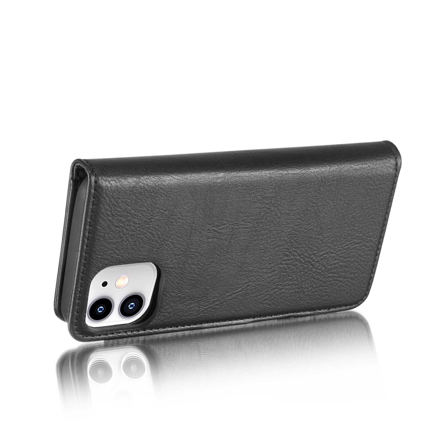 DG.MING Läderfodral med magnetskal, iPhone 12 Mini, svart