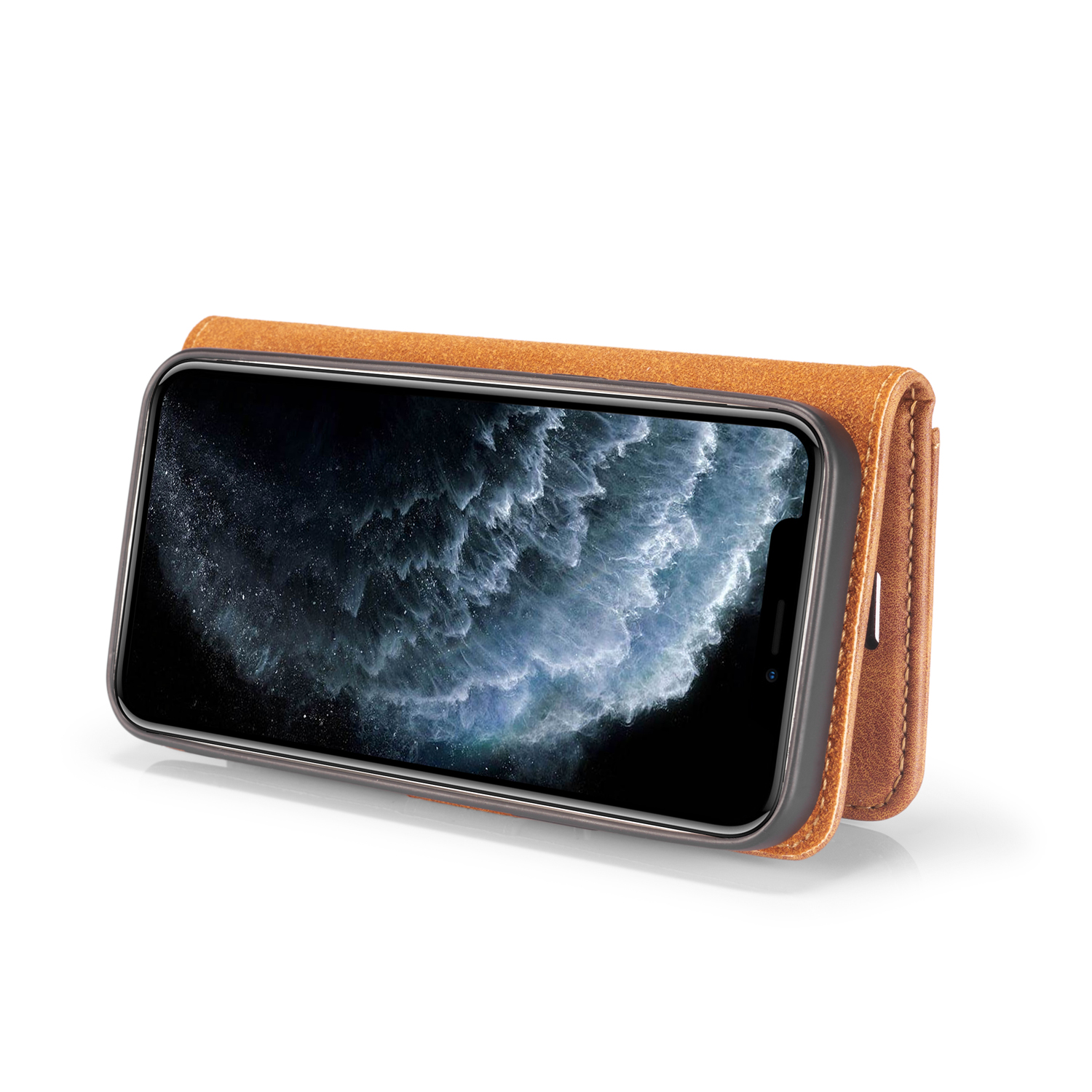 DG.MING Läderfodral med magnetskal, iPhone 12 Pro Max, brun