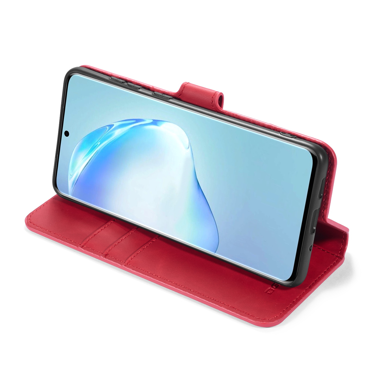 DG.MING Retro fodral kortplats, ställ, Samsung Galaxy S20, röd
