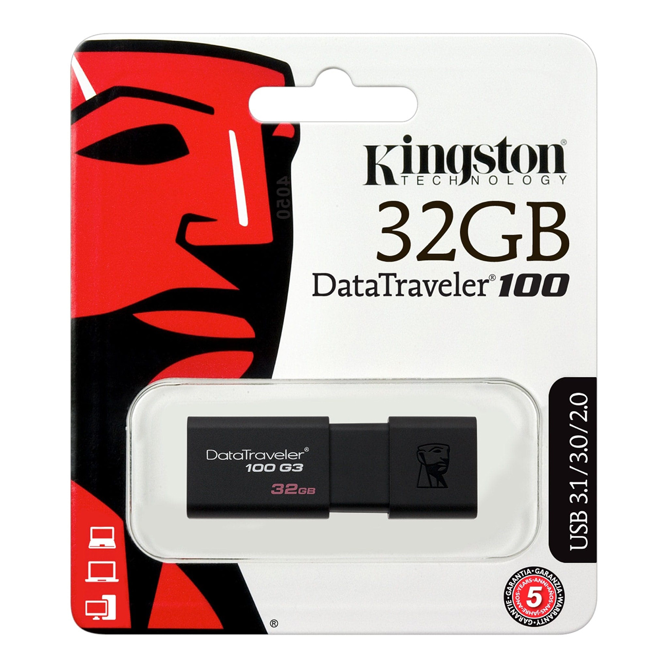 32GB Kingston DataTraveler 100 G3 USB-minne