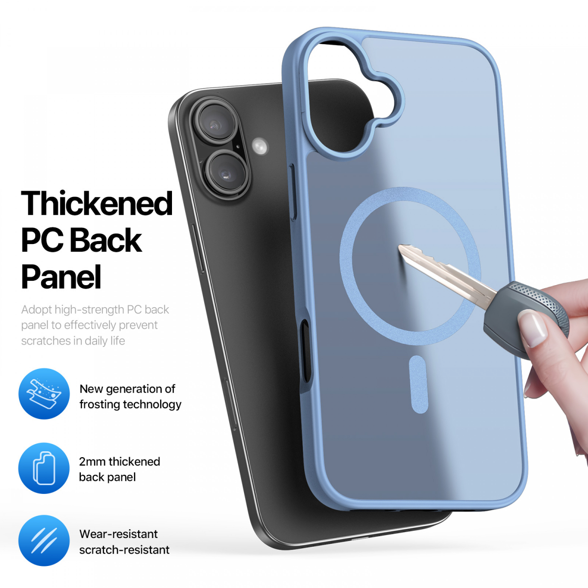 Dux Ducis Luxury magnetiskt skal till iPhone 17, blå