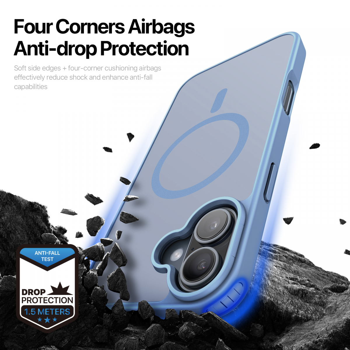 Dux Ducis Luxury magnetiskt skal till iPhone 17, blå