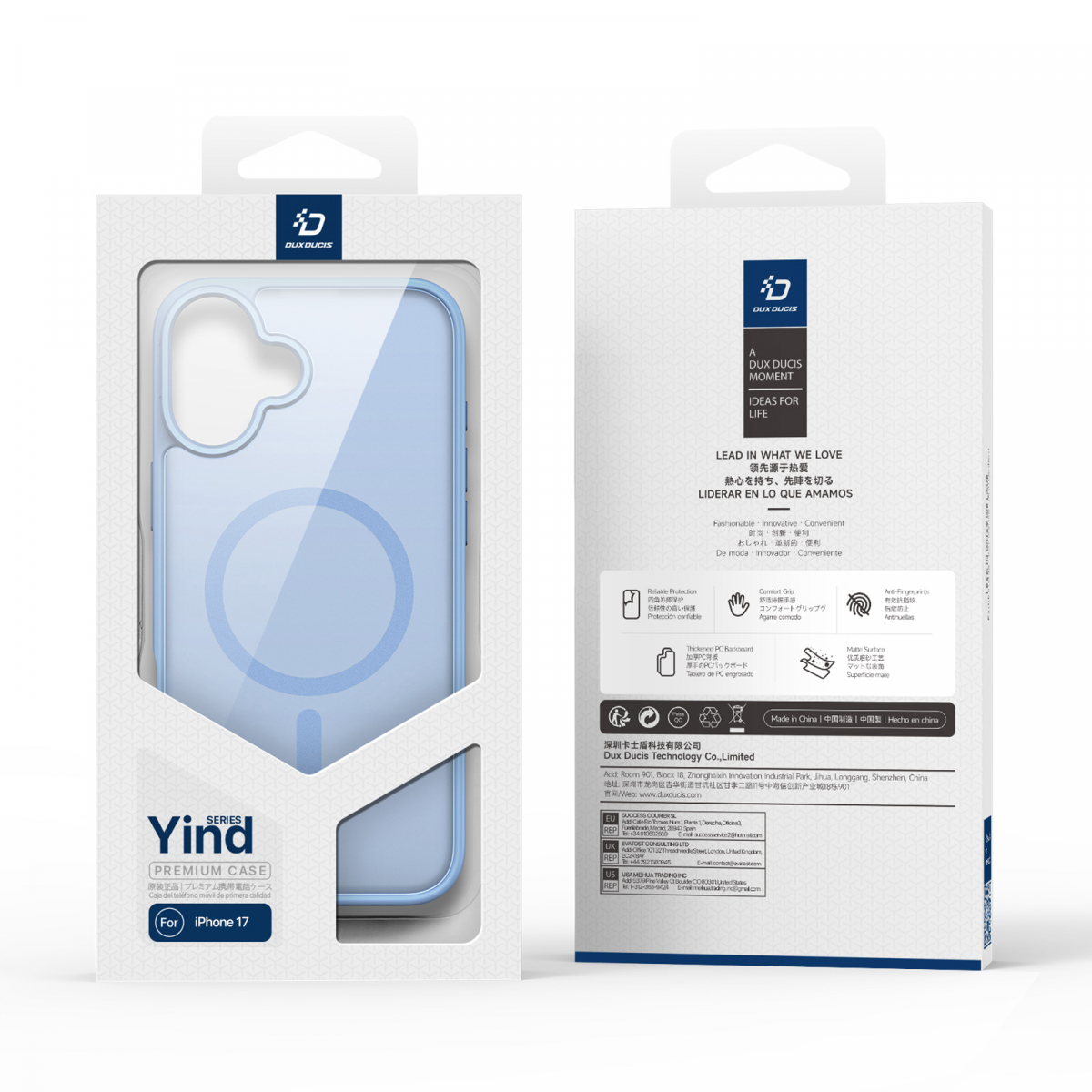 Dux Ducis Luxury magnetiskt skal till iPhone 17, blå