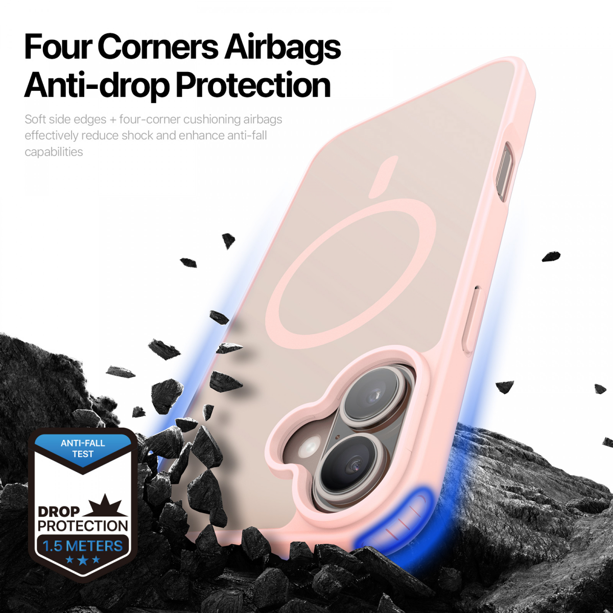 Dux Ducis Luxury magnetiskt skal till iPhone 17, rosa