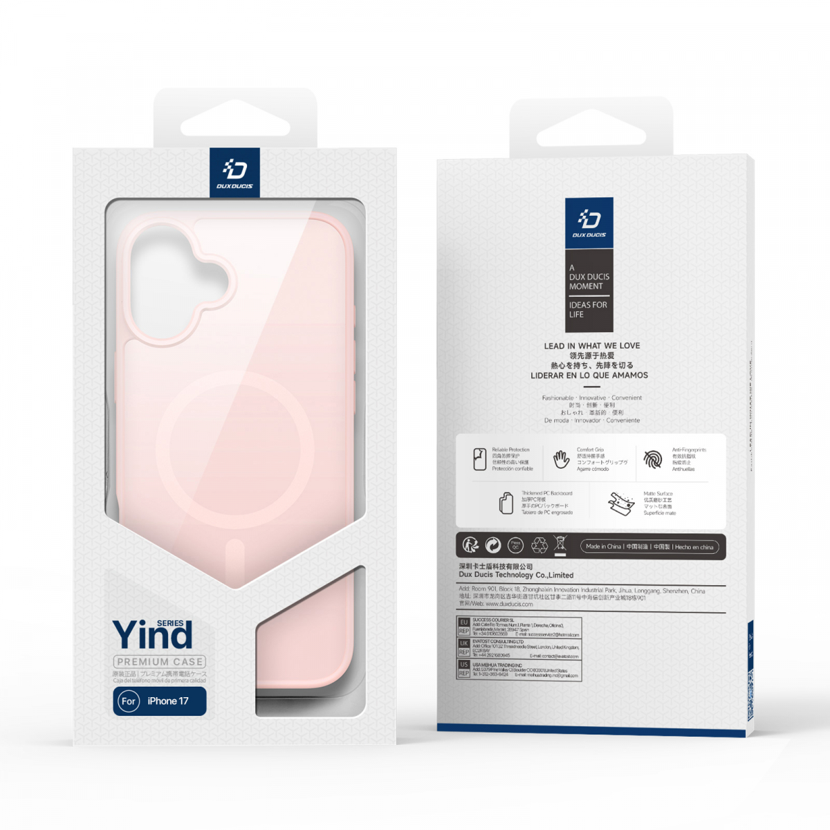 Dux Ducis Luxury magnetiskt skal till iPhone 17, rosa