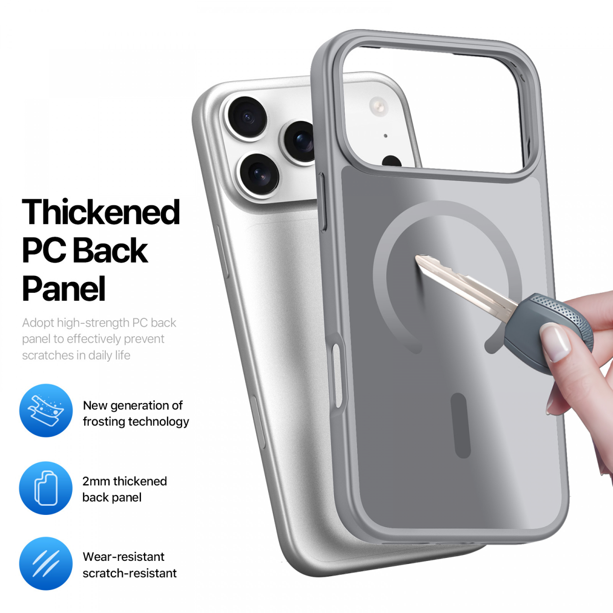 Dux Ducis Luxury magnetiskt skal till iPhone 17 Pro, grå