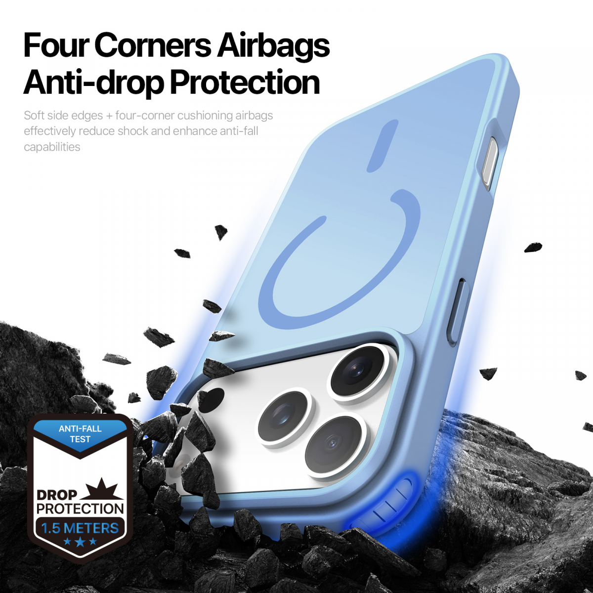 Dux Ducis Luxury magnetiskt skal till iPhone 17 Pro Max, blå