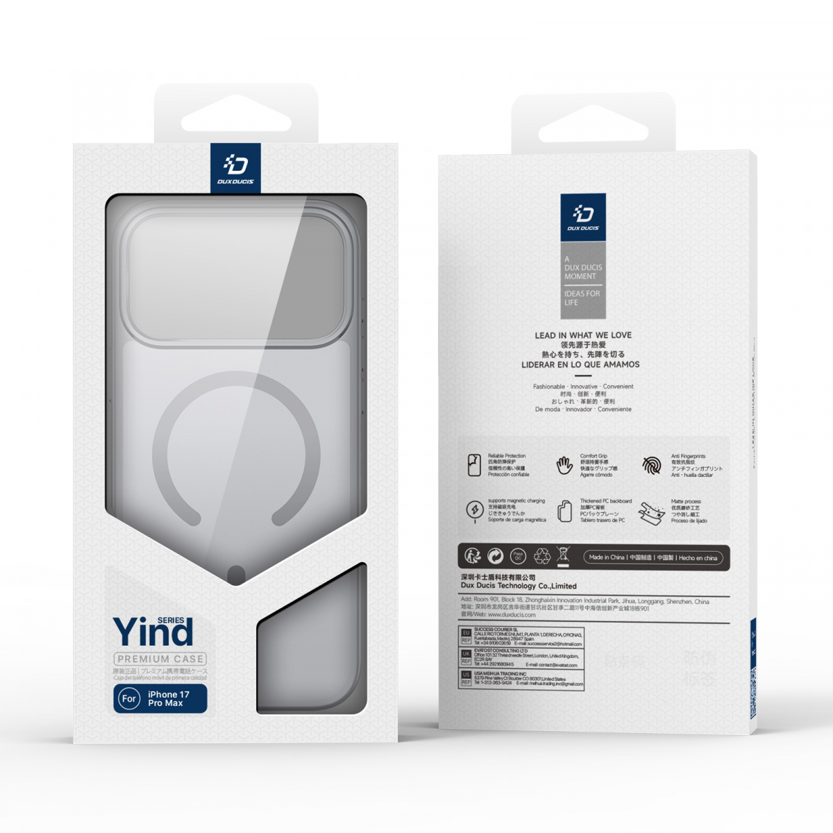 Dux Ducis Luxury magnetiskt skal till iPhone 17 Pro Max, grå