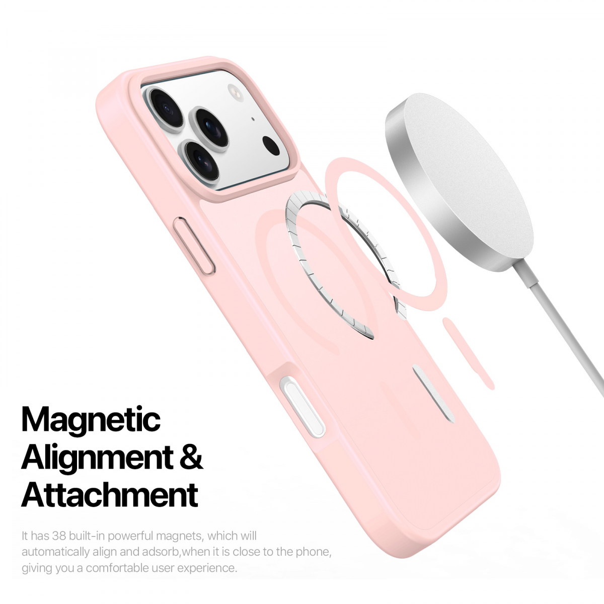 Dux Ducis Luxury magnetiskt skal till iPhone 17 Pro, rosa