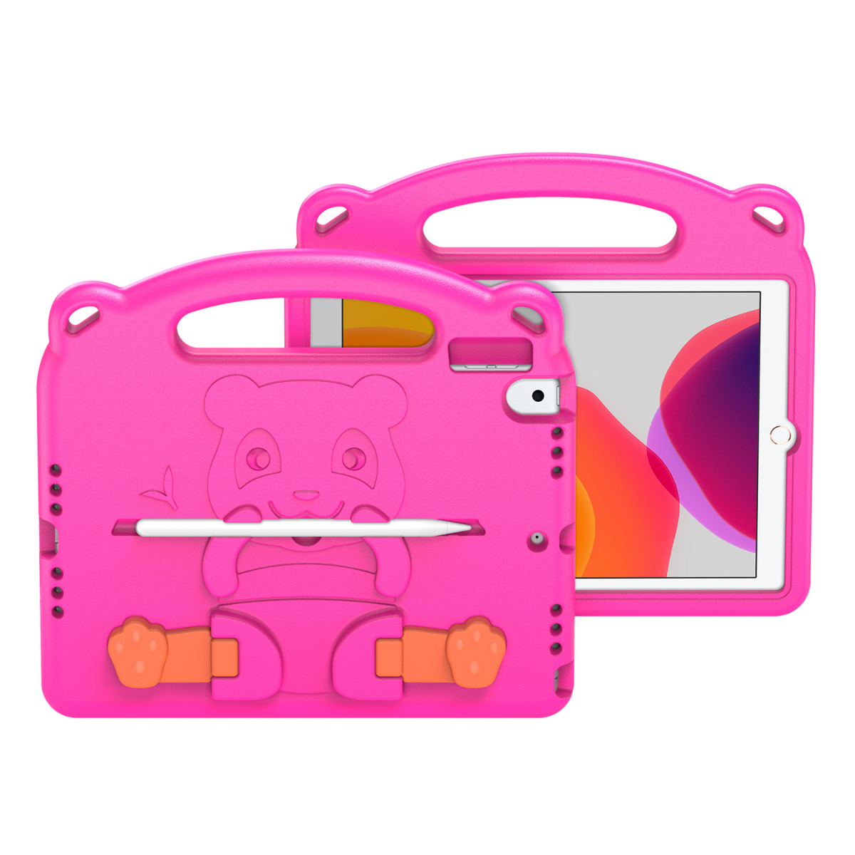 DUX DUCIS Panda barnfodral med ställ, iPad 10.2(2019-2021), rosa