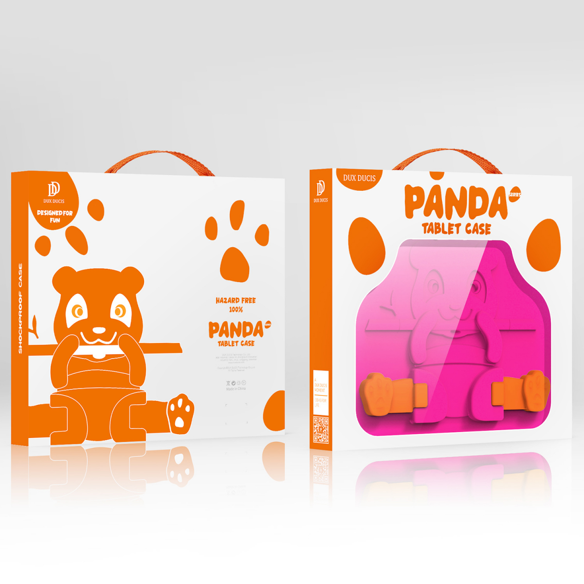 DUX DUCIS Panda barnfodral med ställ, iPad 10.2(2019-2021), rosa