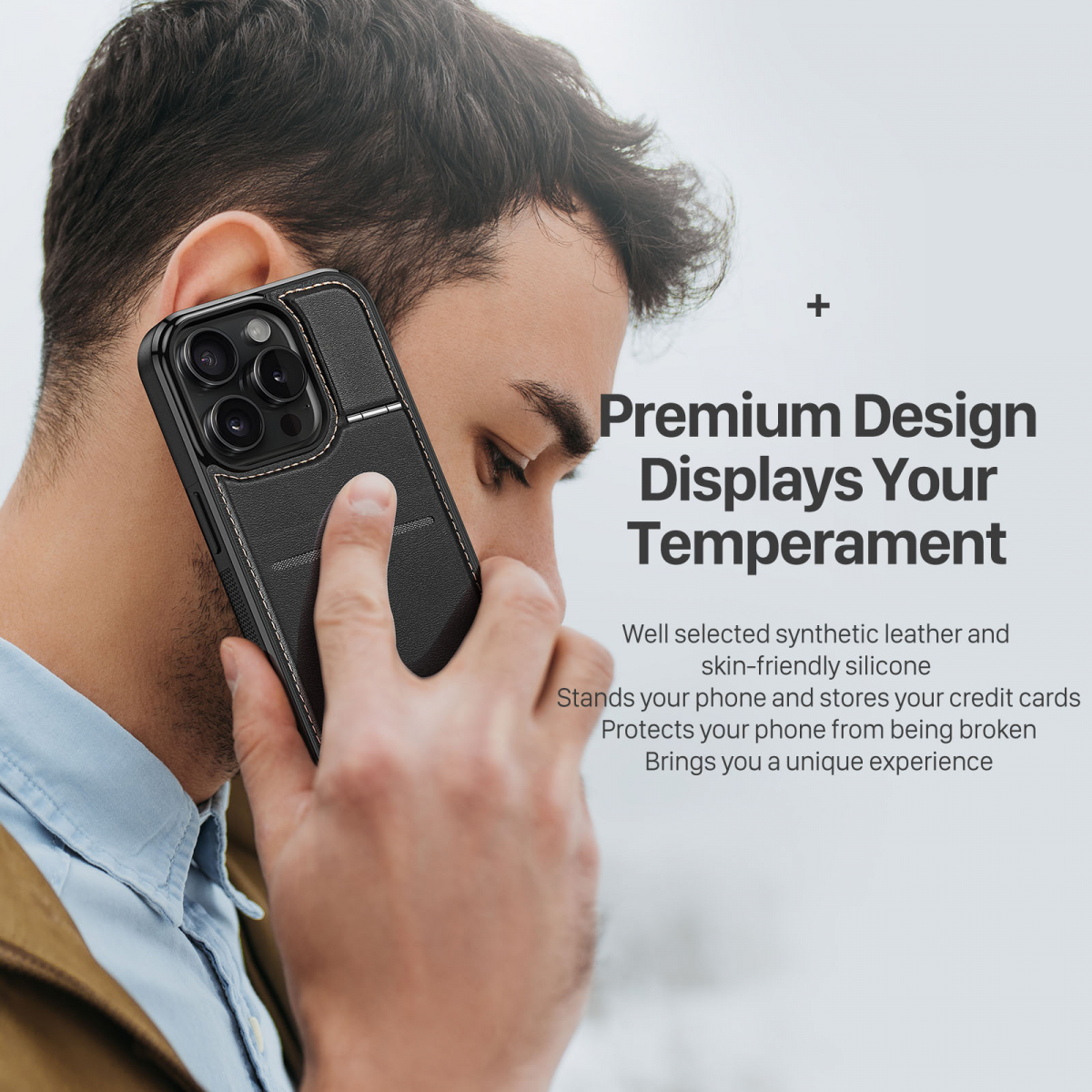 DUX DUCIS Rafi-series Magsafe-skal med ställ, iPhone 15 Pro Max
