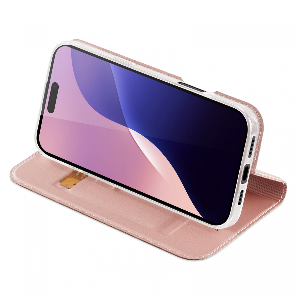 DUX DUCIS Skin Pro Series läderfodral, iPhone 16 Pro Max, rosa