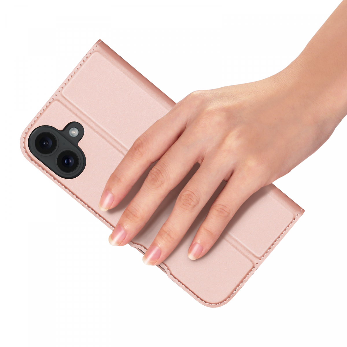 DUX DUCIS Skin Pro Series läderfodral, iPhone 16 Plus, rosa