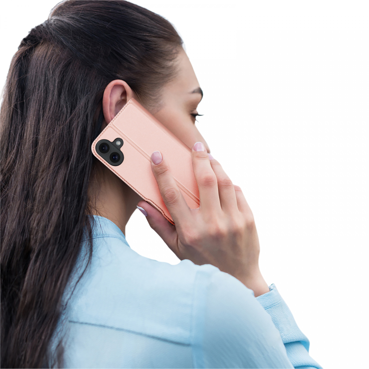 DUX DUCIS Skin Pro Series läderfodral, iPhone 16, rosa